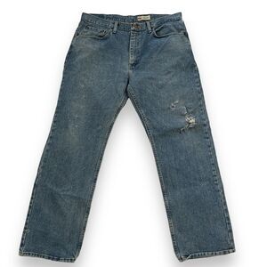 Wrangler Regular Fit Men's Denim Jeans Blue Size 36x30 Distressed